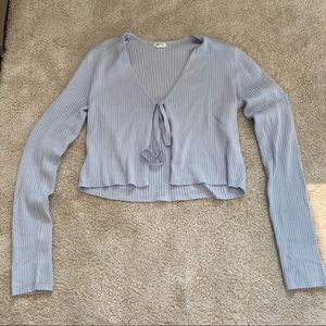Blue tie cardigan